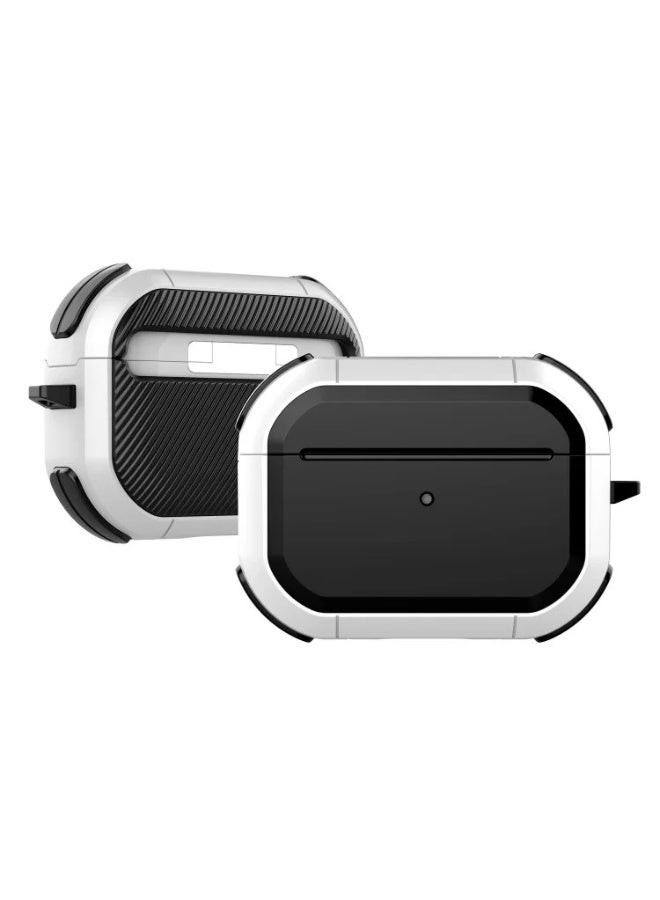 Full Protection Case For Airpods 3 Full Cover Supported Wireless Charging Shockproof Shell Keychain (White)
