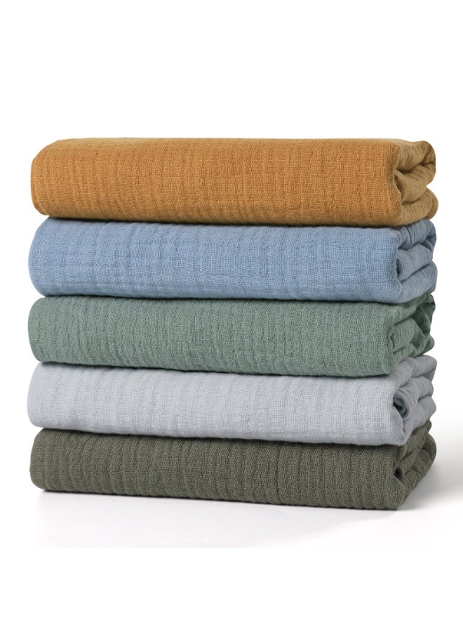 5 Pack Muslin Swaddle Blankets for Baby Girls Boys, Receiving Blanket Large 23.5 x 23.5 inches, Soft Breathable Muslin Baby Blanket for Unisex Newborn - Image 1