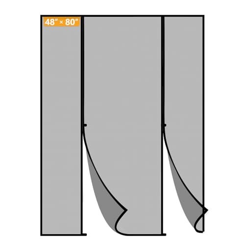 yotache باب شاشة مغناطيسية يوتاش لالأبواب المنزلقة والفرنسية 64"x80"، حجم الشاشة 66"x81" شبكة معززة مع مغناطيس قوي للأبواب المزدوجة والأبواب الأمامية/الخلفية الكبيرة - Image 1