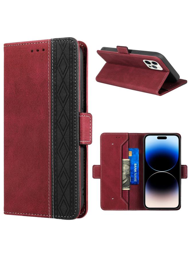 S-TOP Case For iPhone 14 Pro Max Stitching Magnetic RFID Leather Case - Image 1