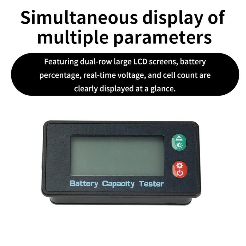 Intelligent LCD Digital Battery Capacity Indication Voltmeter Power Meter Tester Meter Alarm 8-120V Potential Monitor - Image 2
