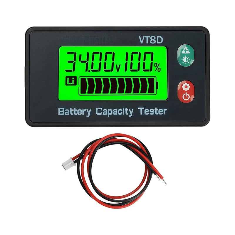 Intelligent LCD Digital Battery Capacity Indication Voltmeter Power Meter Tester Meter Alarm 8-120V Potential Monitor - Image 1