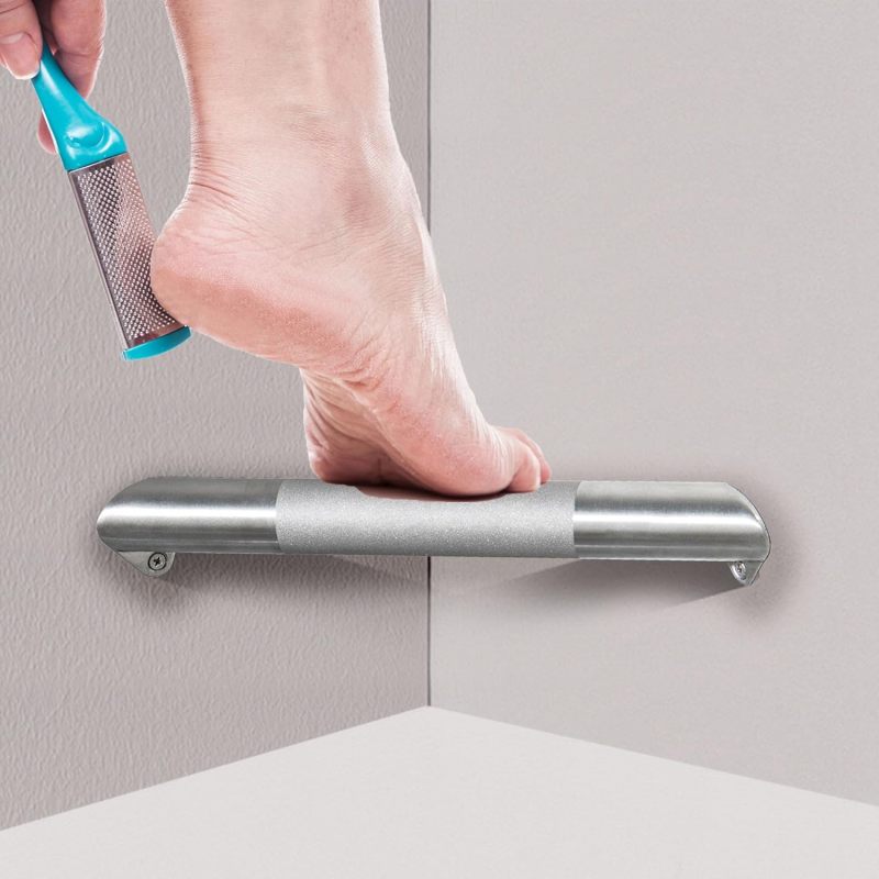 Shower Foot Rest: Silver Shower Foot Ledge - Shower Shaving Aid for Home Bathroom Use - Image 1