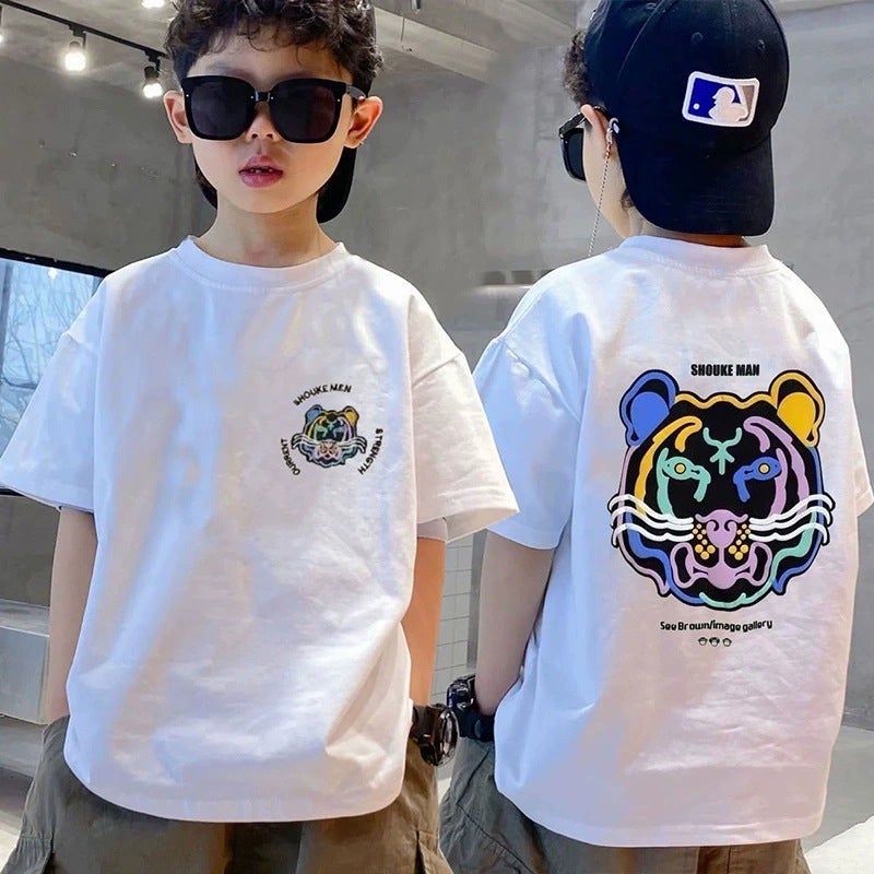 Children'S Clothing Boys' Short-Sleeved T-Shirt 2026 New Style Kidsren'S Boys Summer Clothing Medium And Large Kidsren'S Pure Cotton Half-Sleeved T-Shirt Top Trendy - Image 3