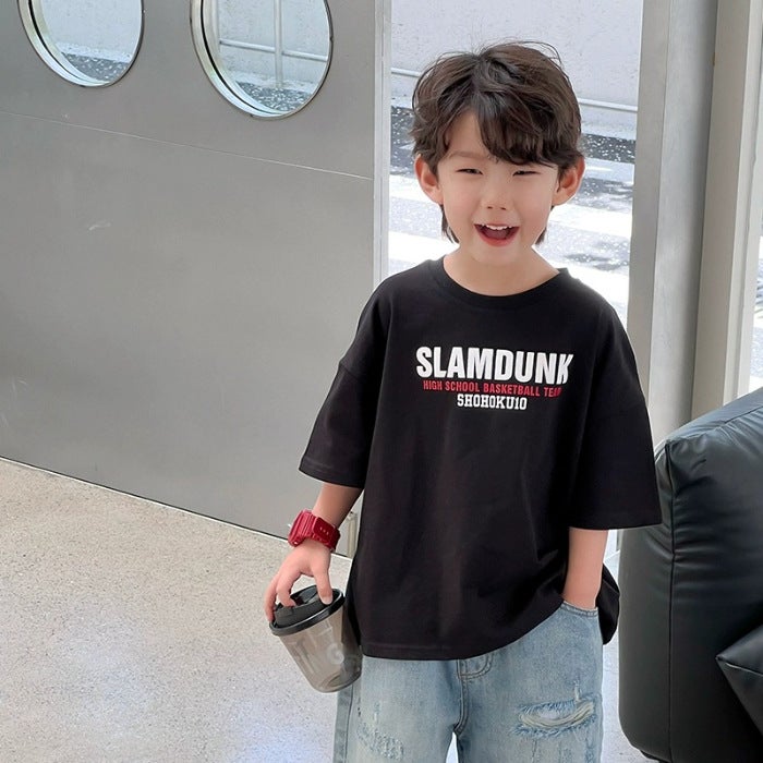 Children'S Clothing Boys' Short-Sleeved T-Shirt 2026 New Style Kidsren'S Boys Summer Clothing Medium And Large Kidsren'S Pure Cotton Half-Sleeved T-Shirt Top Trendy - Image 1
