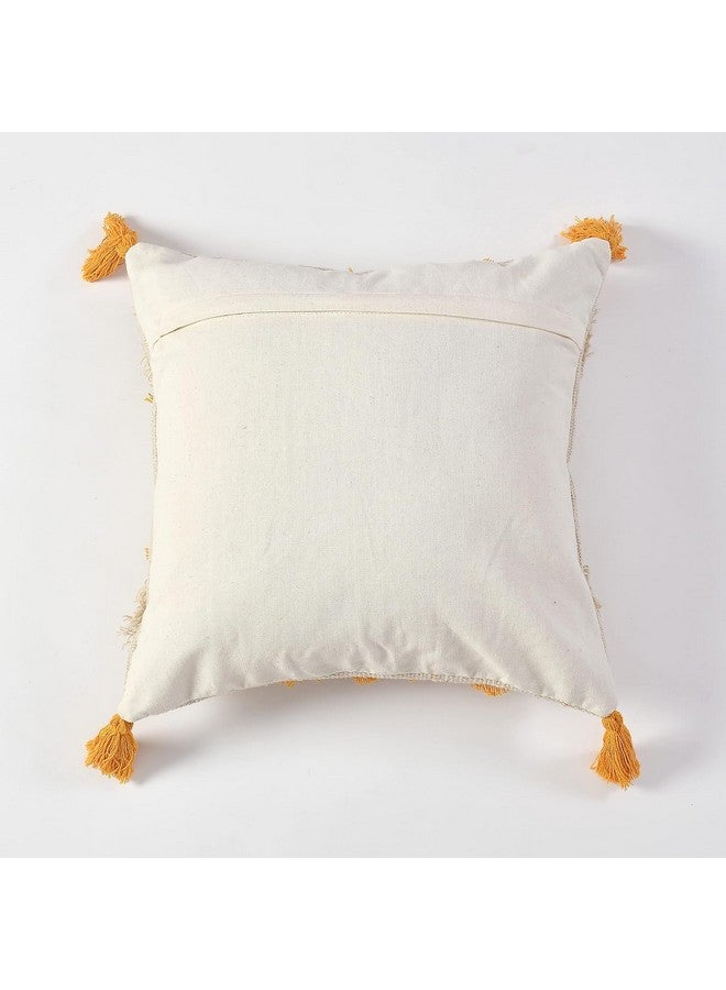 Furnistitchs Furnistitchs Premium Decorative Throw Cushion Pillow Cover Boho Home Decor - Living Room Bedroom Couch Sofa Cushion Covers 16 inch x 16 inch (Mustard Tassels, 2) - Image 4