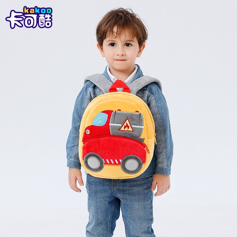 Plush Kids Backpack, Dump Truck Vehicle Design, Soft Lightweight School Bag for Toddlers and Preschool Kids - Image 2