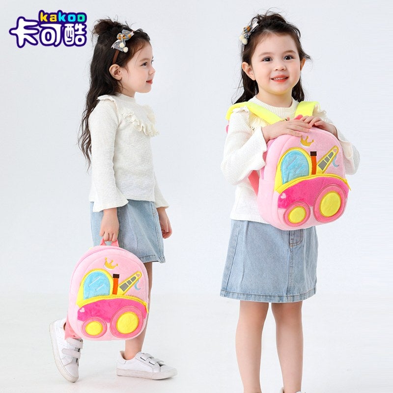 Plush Kids Backpack, Dump Truck Vehicle Design, Soft Lightweight School Bag for Toddlers and Preschool Kids - Image 4