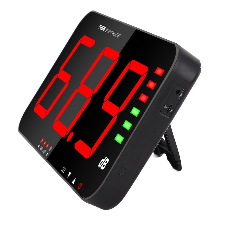 TASI Large Screen Decibel Meter Recorder 13in LED Display ±1.5dB Accuracy - High Sensitivity 1/2in Capacitive Microphone Sound Level Meter with Buzzer Alarm for Indoor Noise Monitoring - Image 5