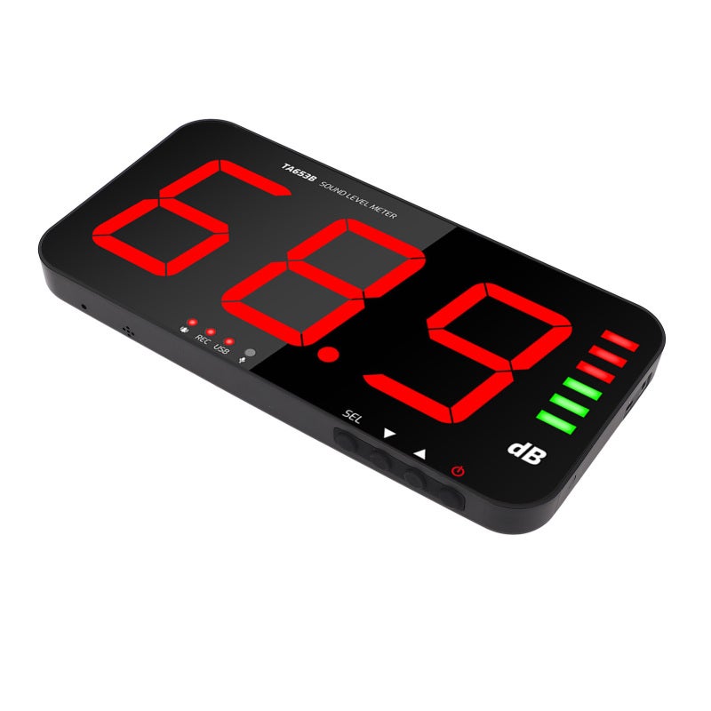 TASI Large Screen Decibel Meter Recorder 13in LED Display ±1.5dB Accuracy - High Sensitivity 1/2in Capacitive Microphone Sound Level Meter with Buzzer Alarm for Indoor Noise Monitoring - Image 2