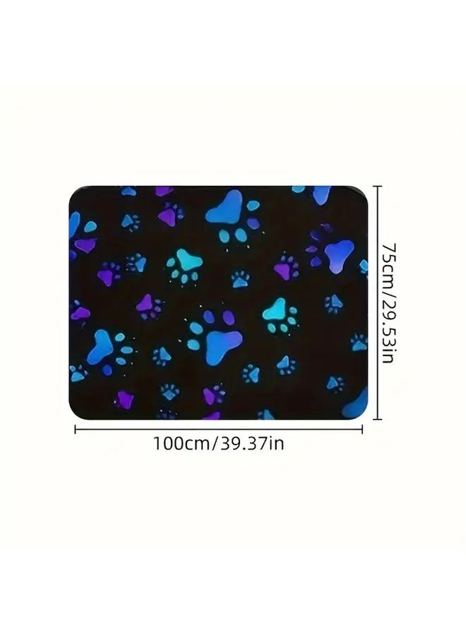 1pc Polyester Car Trunk Mat Paw Print Design Keeps Trunk Dry Clean Adds Vehicle Personality Durable Protector - Image 3