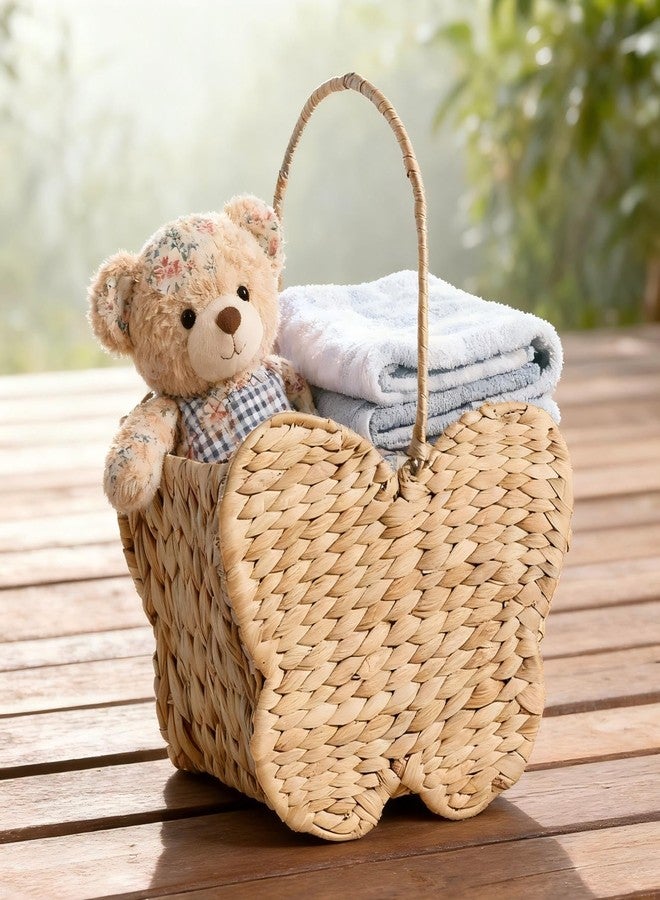 Quincry Butterfly Wicker Storage Basket, Natural Water Hyacinth, Handmade Organizer for Toys, Picnics, Home (Butterfly shaped) - Image 5