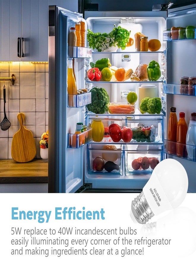LOXYEE LED Refrigerator Light Bulb 2 Pack，Daylight White 5000K 120V 40W Equivalent Appliance Bulb，A15 5W E26 Base Waterproof Fridge Light Bulbs for Freezer Home Lighting,Small Light Bulb,Dimmable - Image 3