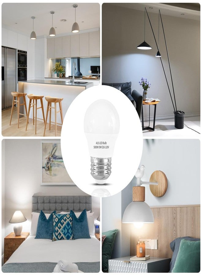 LOXYEE LED Refrigerator Light Bulb 2 Pack，Daylight White 5000K 120V 40W Equivalent Appliance Bulb，A15 5W E26 Base Waterproof Fridge Light Bulbs for Freezer Home Lighting,Small Light Bulb,Dimmable - Image 5