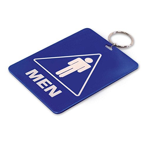 Lucky Line - Men's Restroom Pass Key Tag, Plastic with Split Key Ring Keychain Identifier for Restaurant, Office, Gas Station, 1 Per Pack (53101) LARGE - Image 1