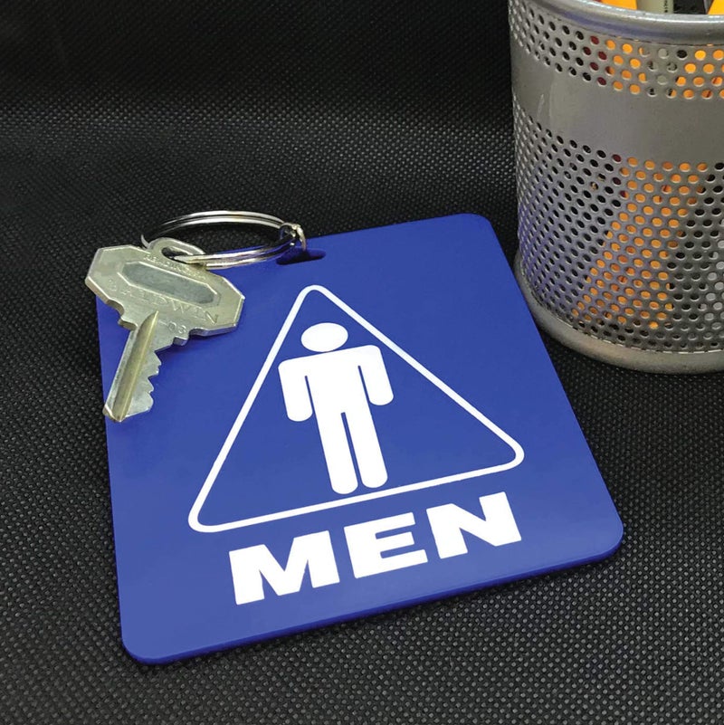 Lucky Line - Men's Restroom Pass Key Tag, Plastic with Split Key Ring Keychain Identifier for Restaurant, Office, Gas Station, 1 Per Pack (53101) LARGE - Image 4