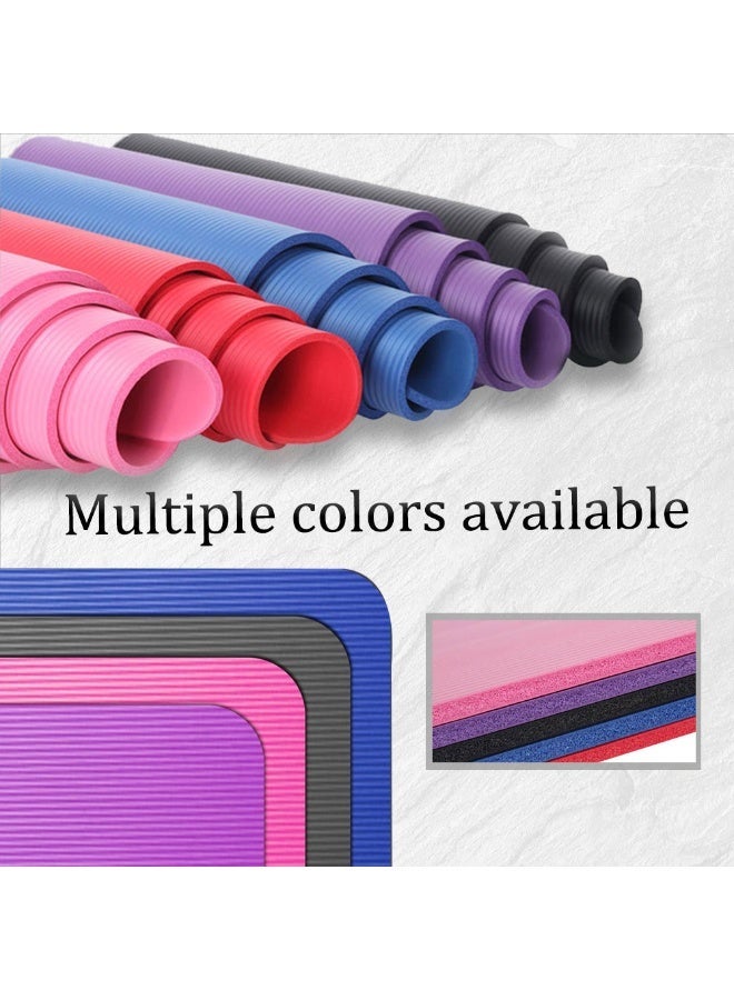 10mm Thick NBR Anti Slip Yoga Mat With Free Carry Strap, Shock Absorbing Comfort Foam Exercise Mat For Pilates Home Workout - Image 4