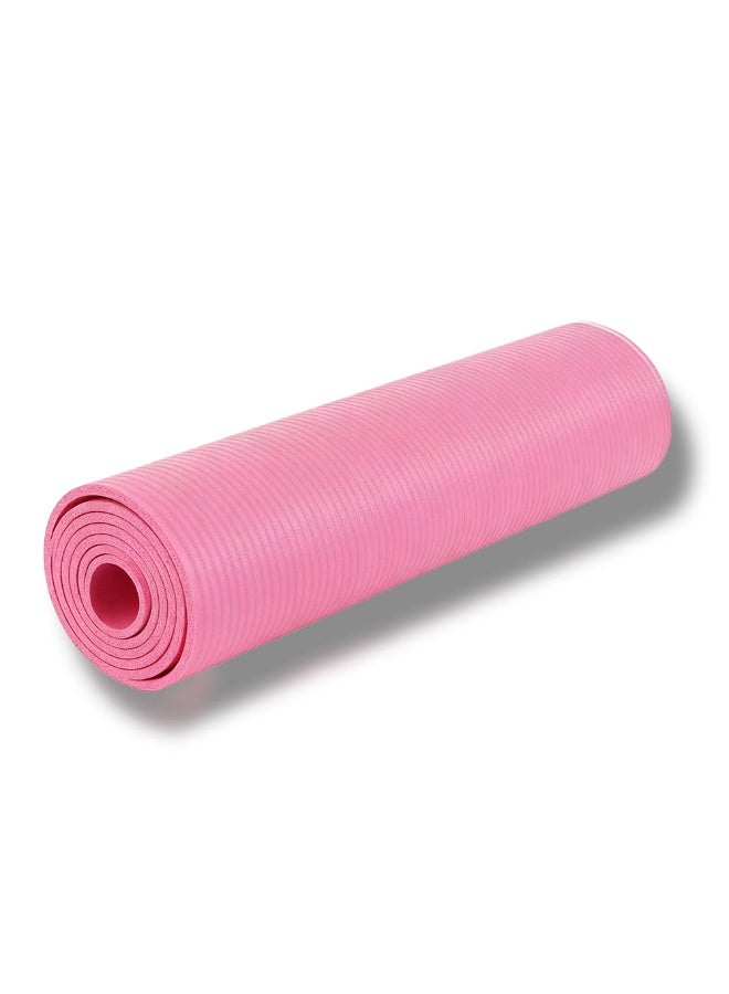 10mm Thick NBR Anti Slip Yoga Mat With Free Carry Strap, Shock Absorbing Comfort Foam Exercise Mat For Pilates Home Workout - Image 1