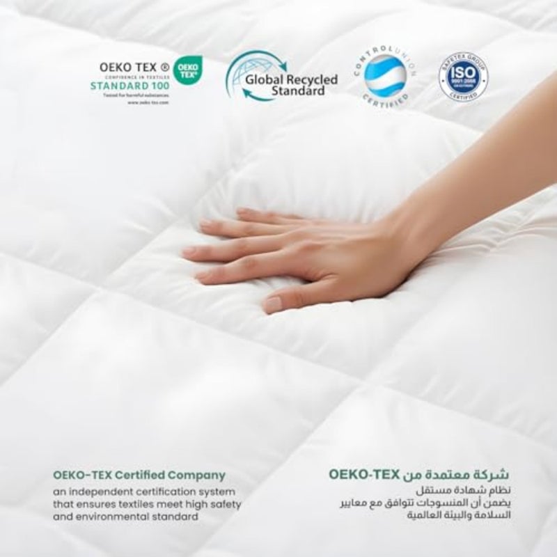 Premium Anti Microbial Bedding Comforter Duvet Insert White Microfiber All Season Luxurious Sleeping Quilted Comforter/Duvet with Corner Tabs Box Stitched Quilting Duvet - Image 5