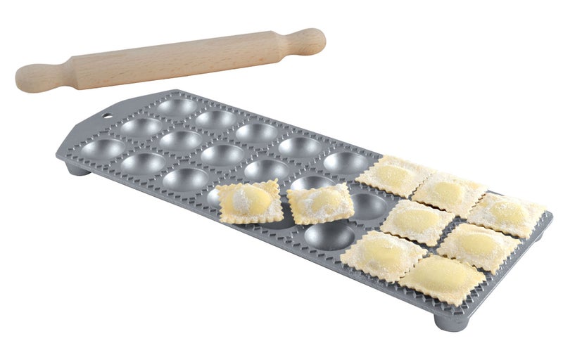 Eppicotispai Eppicotispai 24 Holes Aluminum Round Ravioli Maker with Rolling Pin 