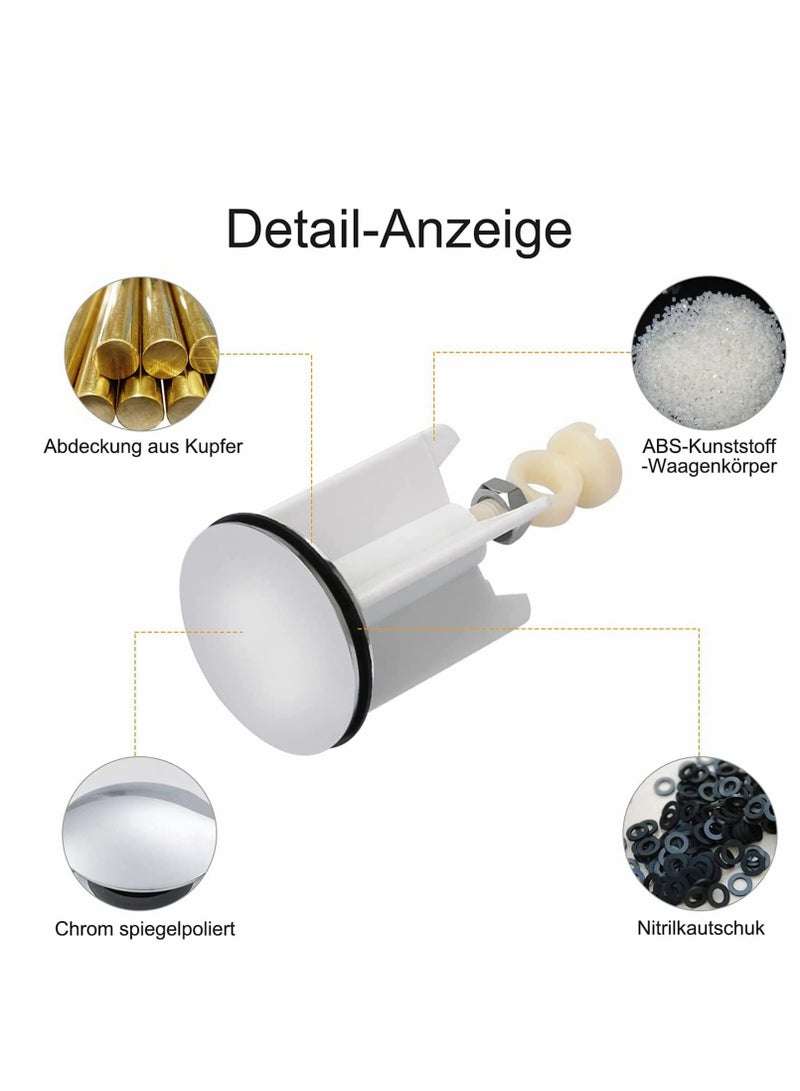 KASTWAVE Pop Up Sink Plug, Universal Drain Filter, 40 mm Height Adjustable Pop-up Plug - Image 3