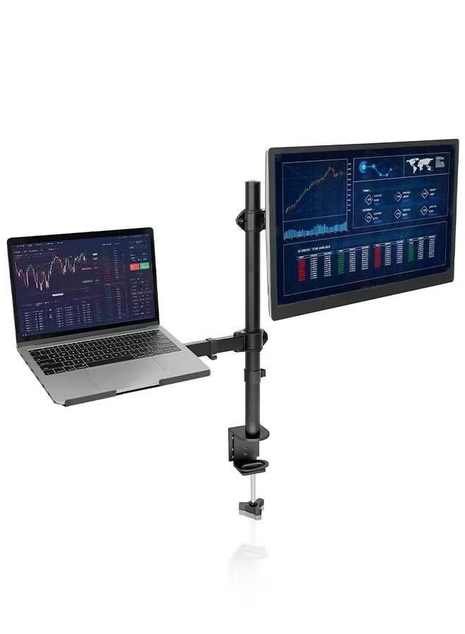 XiuWoo Adjustable Laptop Monitor Mount, Single Monitor Desk Mount holds 32 inch, Laptop Notebook Desk Mount Stand Fits up to 17 inch  - Image 2