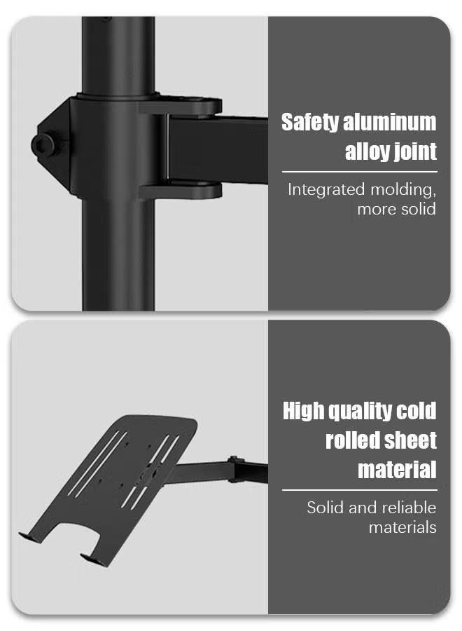 Adjustable Laptop Monitor Mount, Single Monitor Desk Mount holds 32 inch, Laptop Notebook Desk Mount Stand Fits up to 17 inch