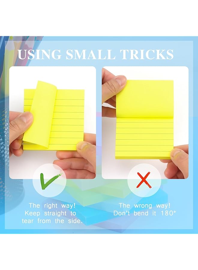 joyzzz 8 Pcs Sticky Notes Lined Sticky Notes 7.6 X 7.6 Cm 8 Colors Bright Colors Self Stick Pads 360 Sheets Mini Sticky Notes Sticky Tabs Easy To Post For Home Office Notebook  - Image 3