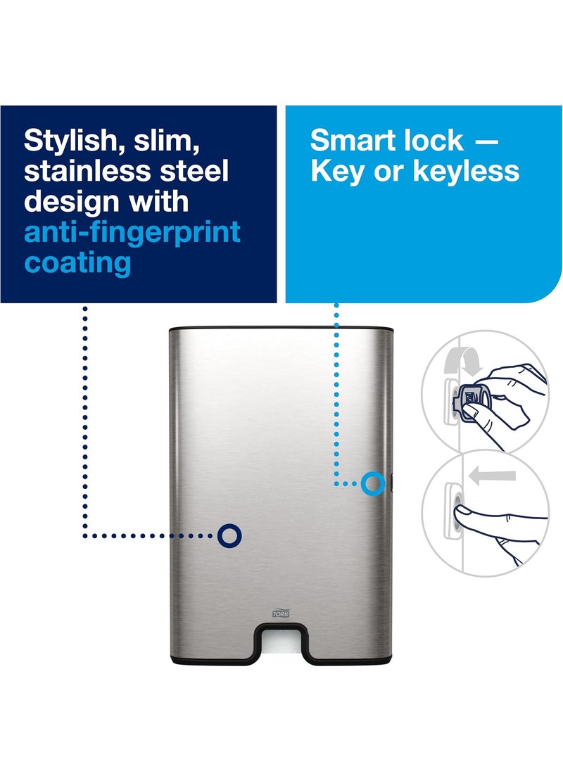 Tork Tork Xpress Multifold Paper Towel Dispenser Stainless Steel H2 OneataTime Dispensing Image Range 463002  - Image 2