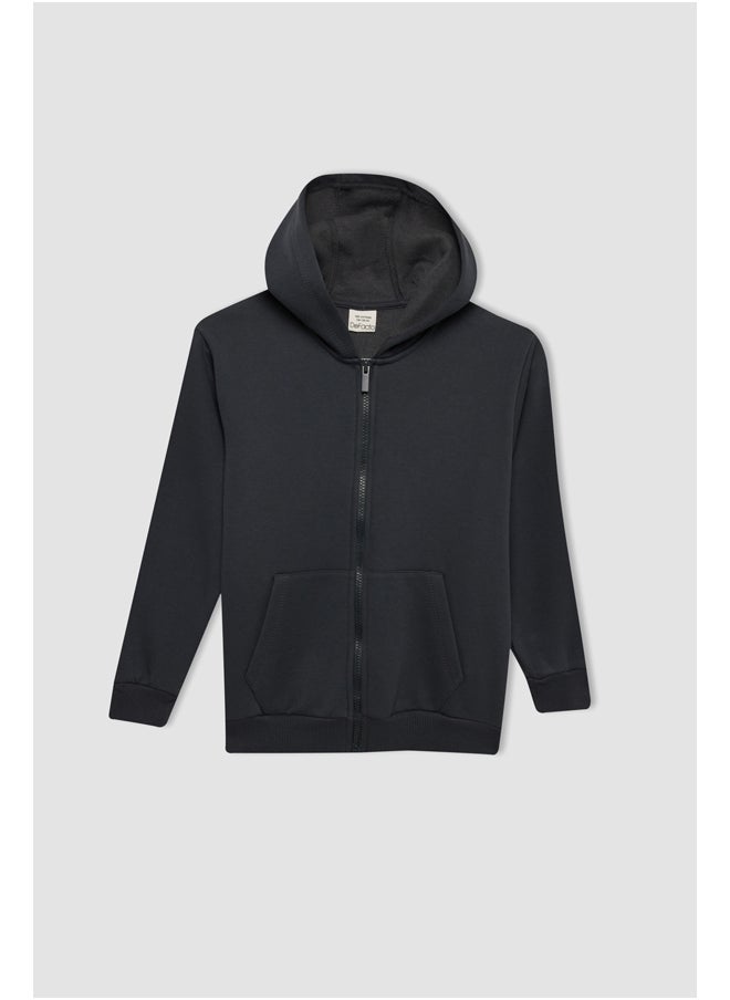 DeFacto Boy Regular Fit Hooded Long Sleeve Knitted Cardigan  - Image 1