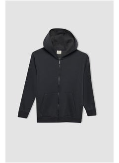 DeFacto Boy Regular Fit Hooded Long Sleeve Knitted Cardigan  - Image 2