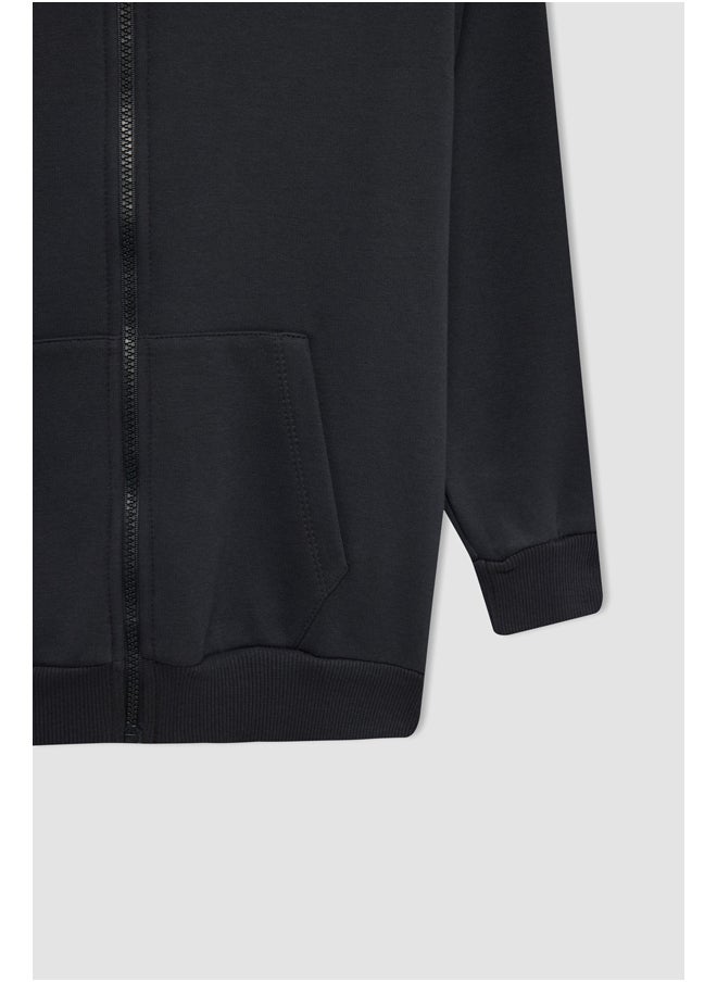 DeFacto Boy Regular Fit Hooded Long Sleeve Knitted Cardigan  - Image 3