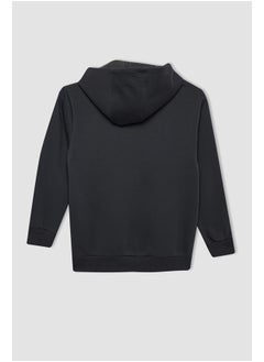 DeFacto Boy Regular Fit Hooded Long Sleeve Knitted Cardigan  - Image 4