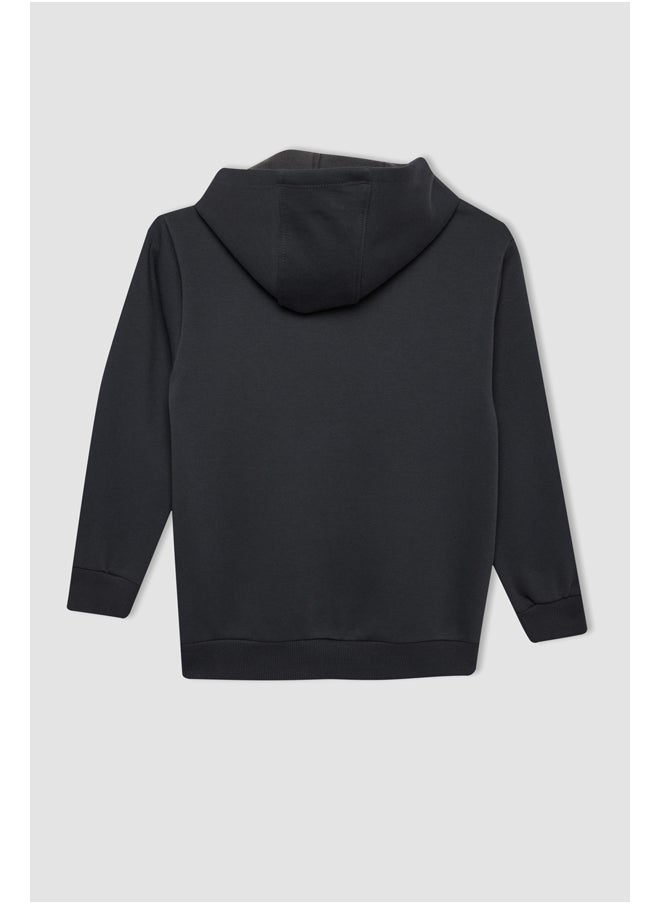 DeFacto Boy Regular Fit Hooded Long Sleeve Knitted Cardigan  - Image 4