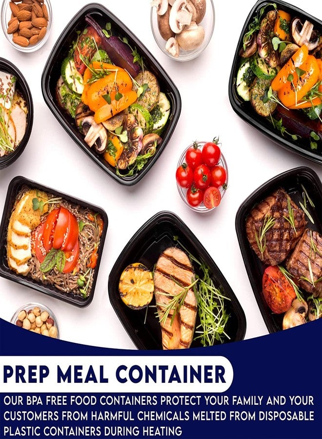 Conyee Meal Prep Containers with Lids Reusable Food Prep Storage Containers TO-GO Container Plastic Lunch Box Disposable Bento Box 24oz- Microwave, Freezers & Dishwashers Safe, 50 Set - Image 4