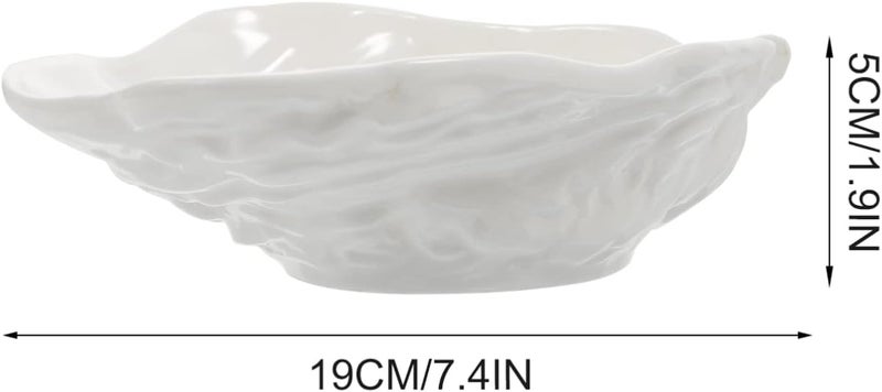 Hemoton Ceramic Serving Bowl Oyster Shells Decorative Bowl Ceramic Tasting Dishes Soup Bowl 8 inch - Image 3
