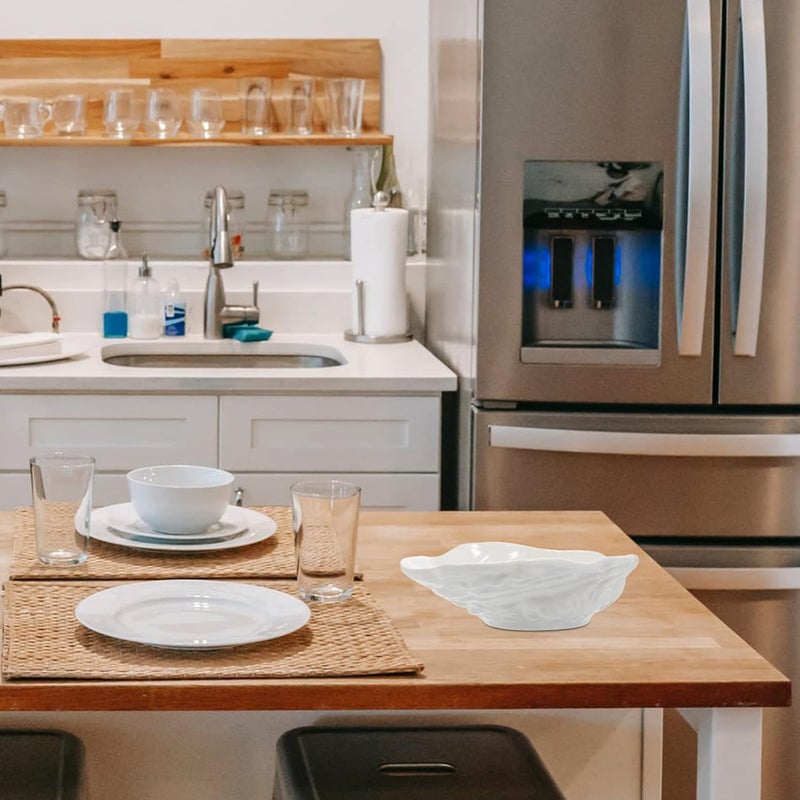 Hemoton Ceramic Serving Bowl Oyster Shells Decorative Bowl Ceramic Tasting Dishes Soup Bowl 8 inch - Image 4