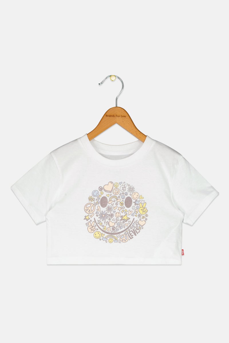 Levi's Toddlers Girl Graphic Print Short Sleeves T-Shirt, White - Image 1