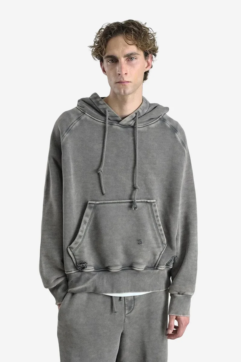 Giesto Khaki Green GIESTO Oversized Hooded Sweatshirt with Pocket for Men | Best Price UAE