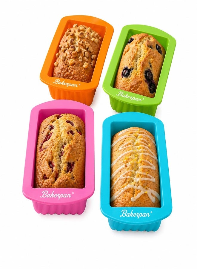Bakerpan Silicone Mini Loaf Pans for Baking, Mini Cake Pans, 4.5 Inch Baking Pan, Reusable Baking Mold - Set of 4 - Image 5
