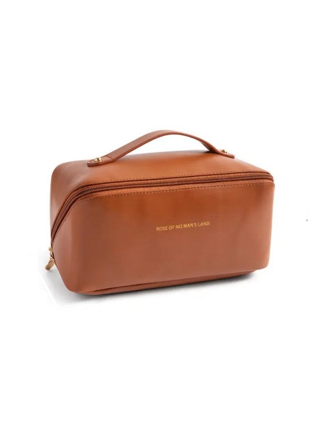 MADOWL Cosmetic Makeup Organizer Pouch Bag for Women, Wash Bag for Travel, Toilery Organizer Kit, 3 Pcs Wash Bag Set, (Cross Bags, Brown) - Image 1