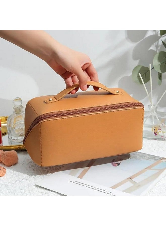 MADOWL Cosmetic Makeup Organizer Pouch Bag for Women, Wash Bag for Travel, Toilery Organizer Kit, 3 Pcs Wash Bag Set, (Cross Bags, Brown) - Image 5