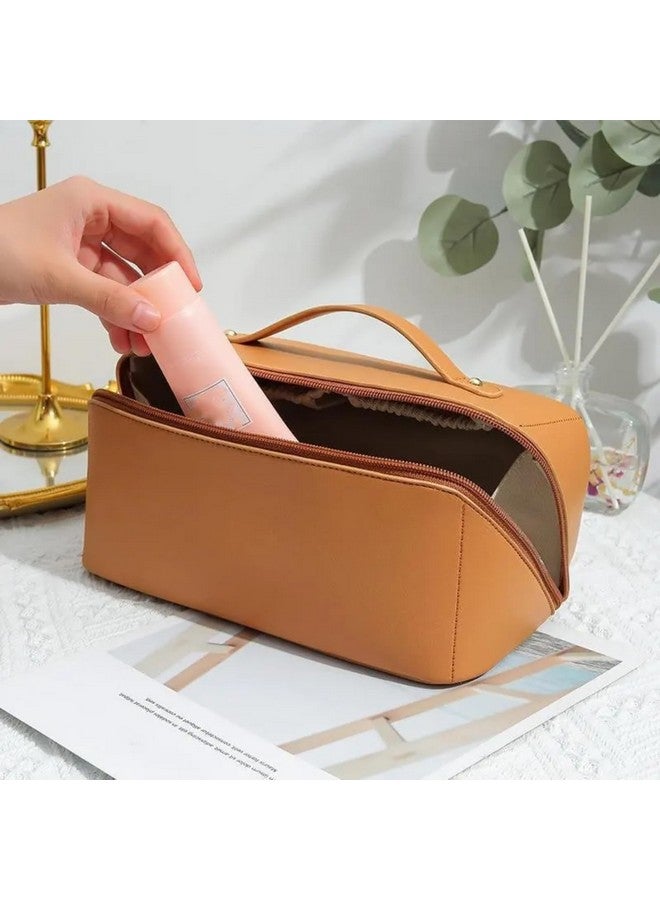 MADOWL Cosmetic Makeup Organizer Pouch Bag for Women, Wash Bag for Travel, Toilery Organizer Kit, 3 Pcs Wash Bag Set, (Cross Bags, Brown) - Image 4