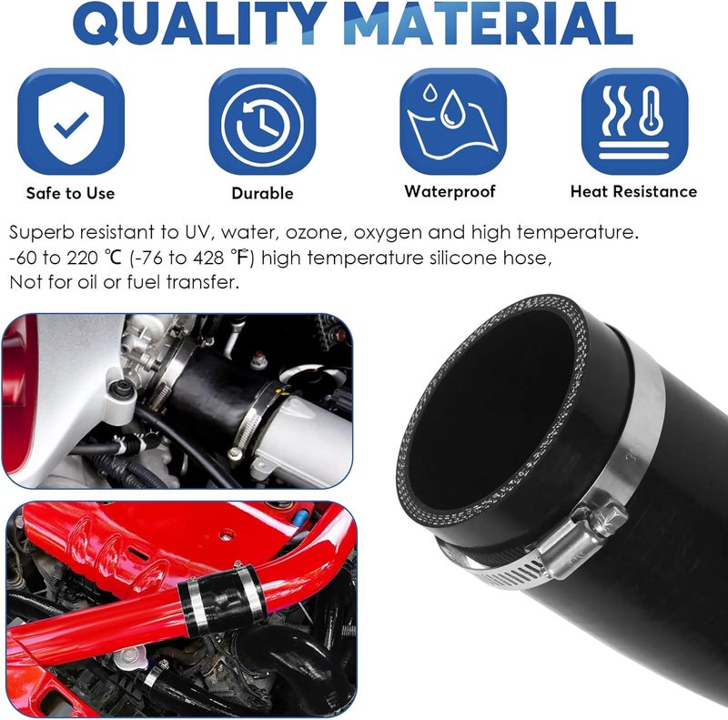 Glarks 90 Degree Elbow Silicone Hose with T-Bolt Clamps - Image 3