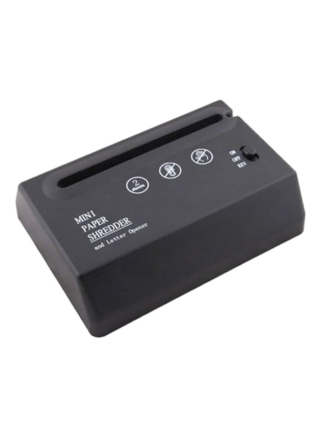 Electric Mini Paper Shredder And Letter Opener Clear/Black - Image 2