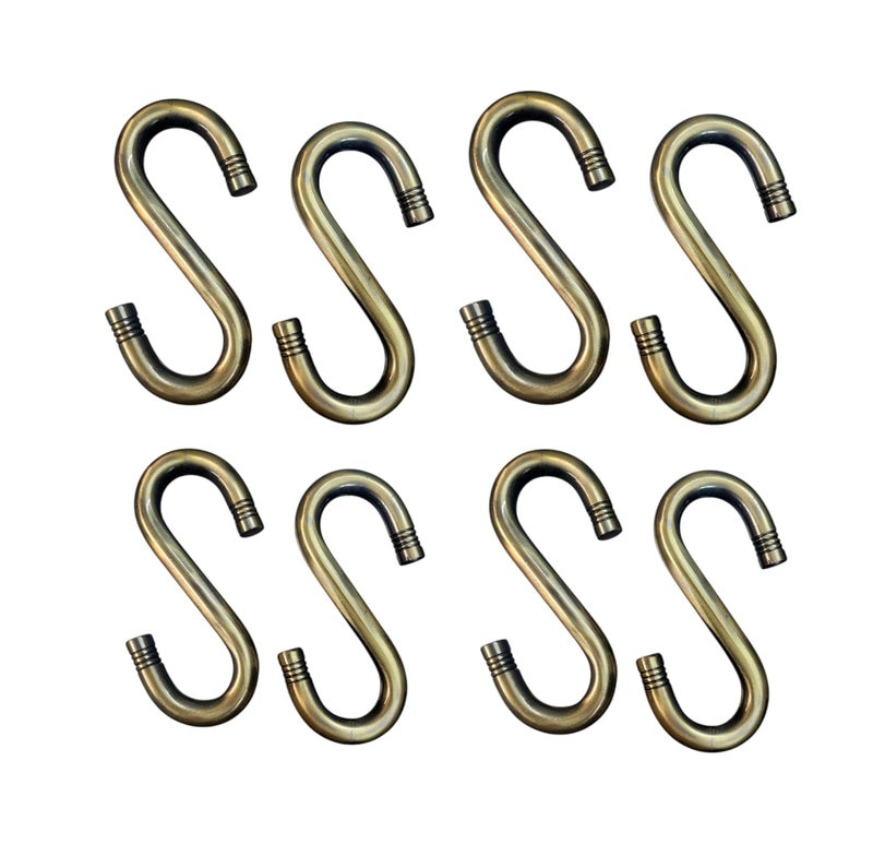 Nooks SHooks for Swing and Jhula for Home and Garden 12mm Antique Bronze Finish Set of 8 - Image 1