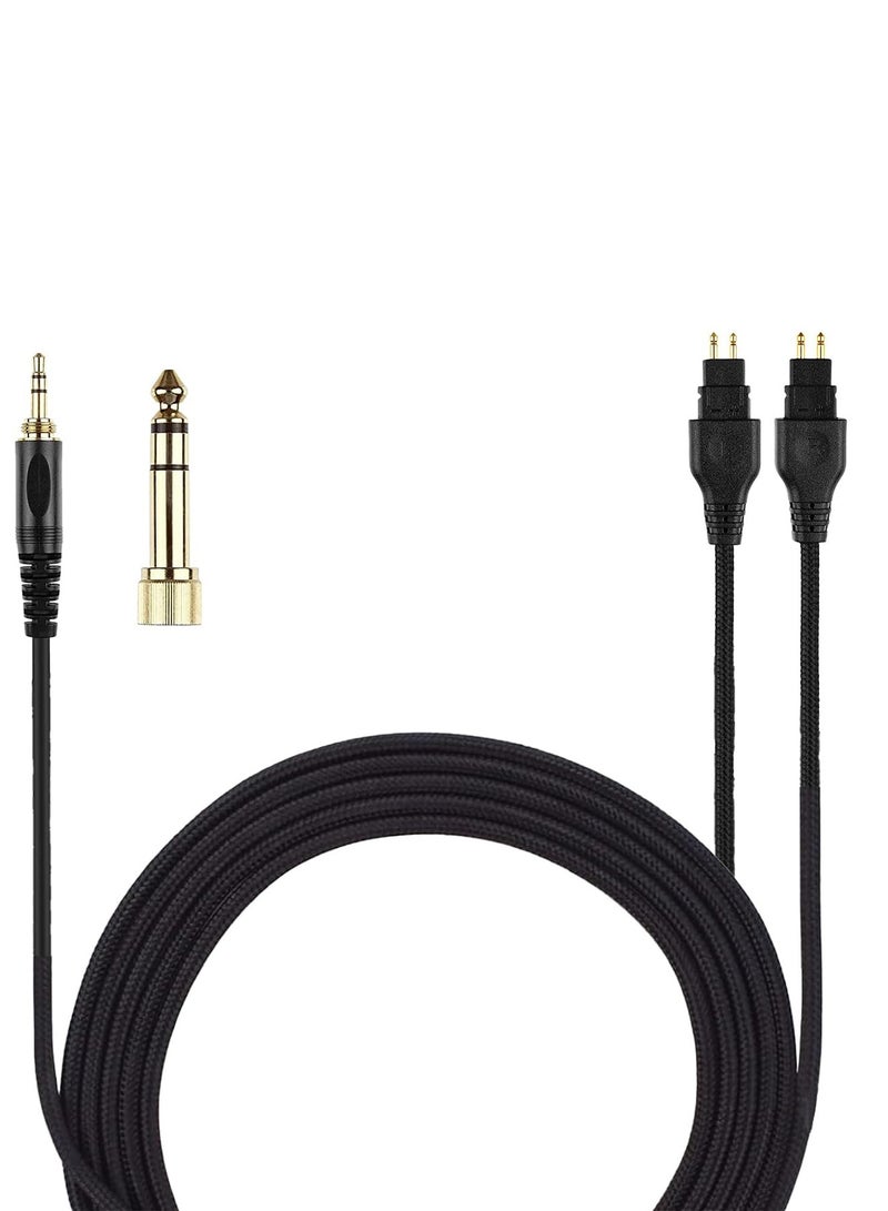 Aookay [Upgraded] High-Fidelity Replacement Audio Cable, 2m, Nylon Braided Headphones, Suitable for Sennheier HD650/HD600/HD660s/HD580 Headphones (Black) - Image 1