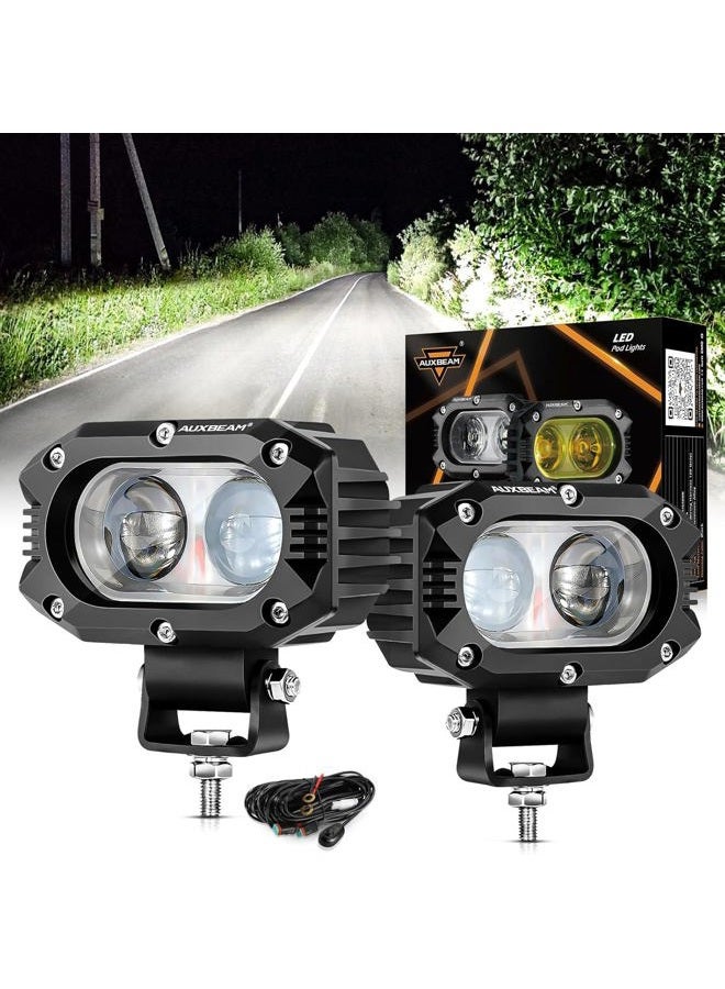 Auxbeam 4 بوصة 60 واط مصباح LED للشاحنة، شعاع ضوء قيادة خارج الطريق فائق السطوع 2 قطعة مصباح مكعب للدراجة النارية، ATV، UTV، SUV، قارب، جيب - Image 1