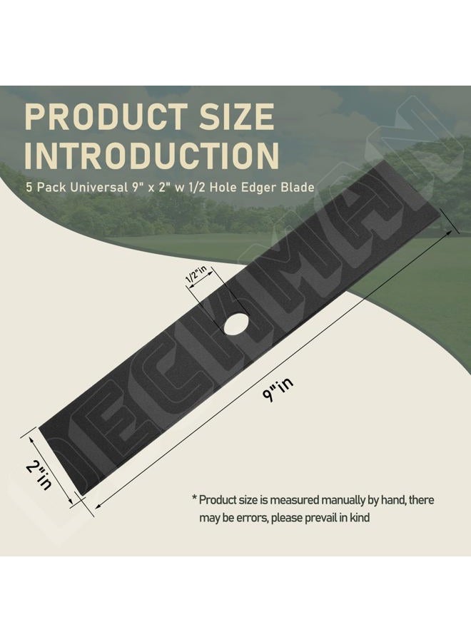 DECKMAN Universal 9" x 2" w 1/2 Hole Edger Blade Compatible with Mclane 2059, Also for Power Trim Edgers, Tru-Cut Edgers, King O Lawn Edgers - 5 Pack - Image 4