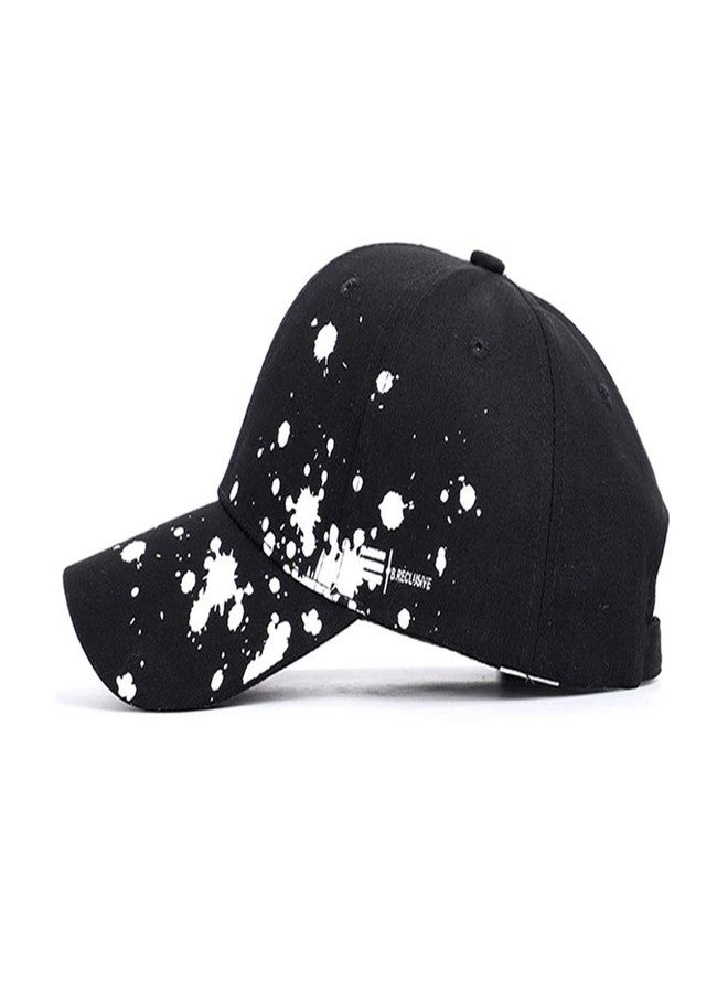 Niue Girl's Graffiti Dots Splashing Ink Snapback Fashion Sports Hats Hip hop Cap(Black & White)-(Pack of 01) - Image 2
